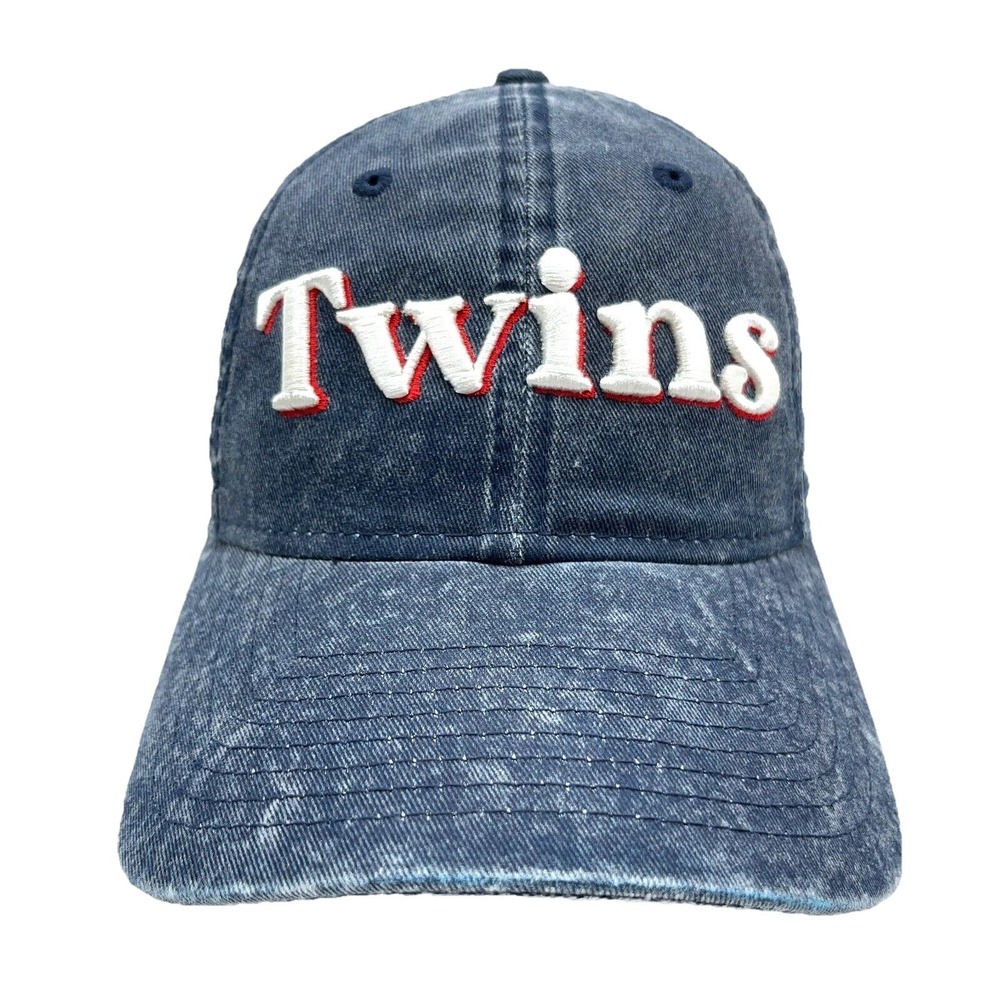 Minnesota Twins Hat Cap Strap Back Blue  Spell Out Logo‎ Dad Adjustable Womens